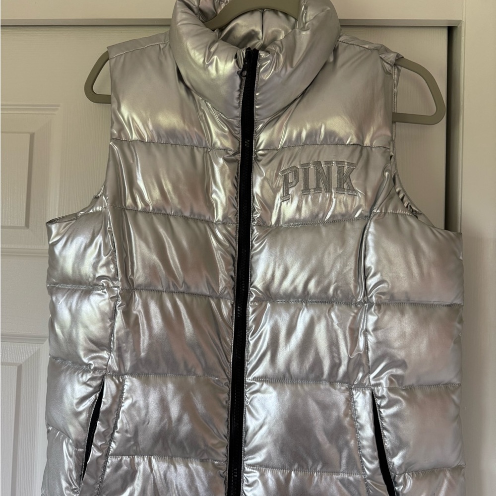 Victoria's Secret Pink Metallic Down Vest